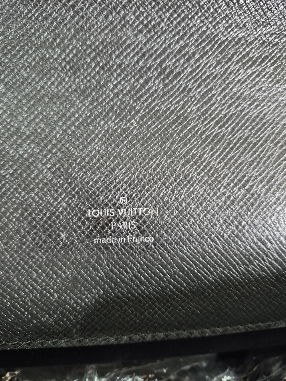 Louis Vuitton Black Textured Leather Briefcase with Silver Lock